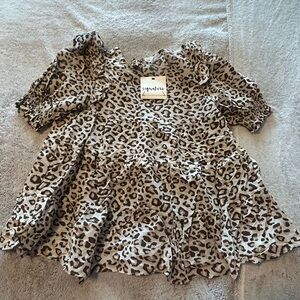 NWT Free the Roses Leopard Print Blouse